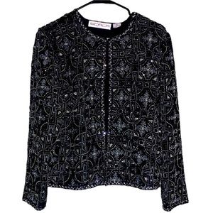 Vintage, Scala Rhinestone Embellished Cardigan, Size M